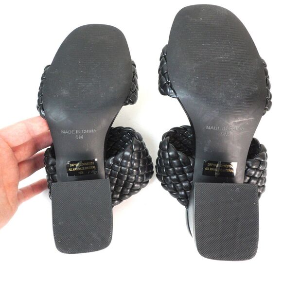 Steve Madden Daphnee Square Block Braided Heel Sz 6 EUC Classic Trendy Romantic - Picture 6 of 8